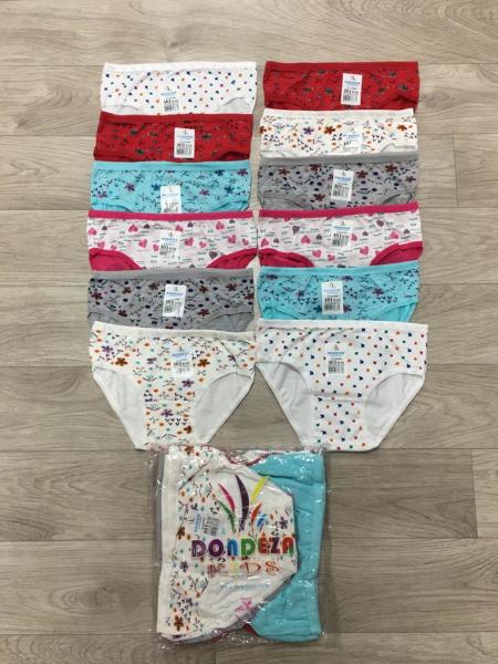 401 Kız Baskılı Çok Renkli Desenli Bikini, Asorti, 6’lı Paket