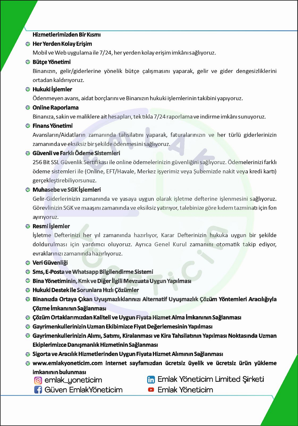Değerlerimiz (Apartman ve Site Yönetimi)