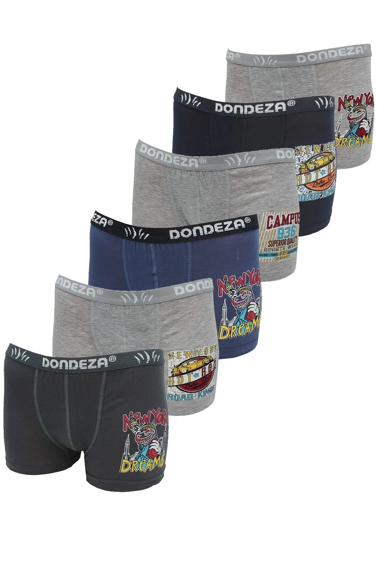 506 Erkek, Desenli Boxer, 6’lı Paket Asorti/Karışık