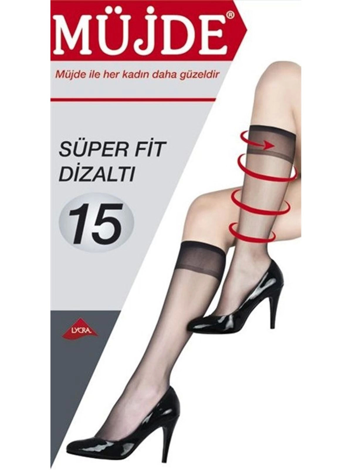 15 Denye Parlak Fit Dizaltı Çorap 12'li Paket Standart, Ten 57